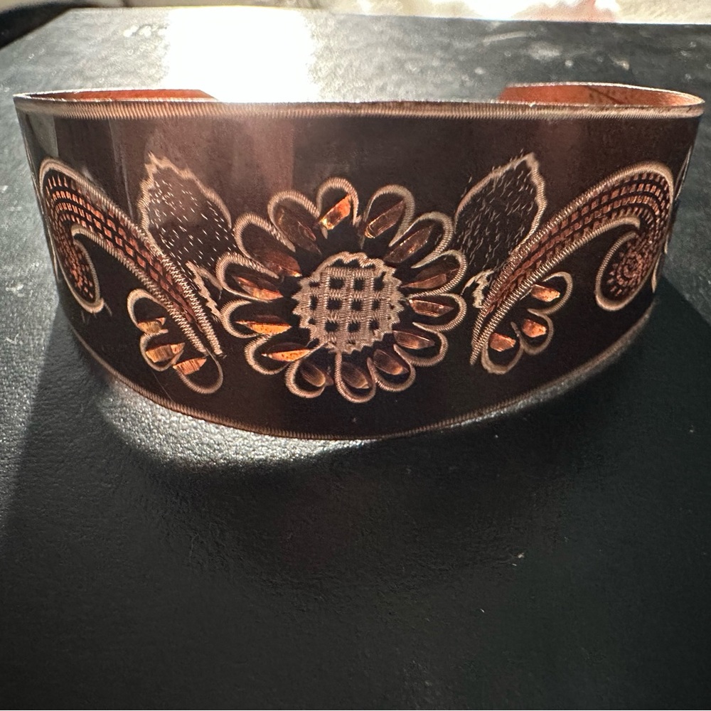 Vintage Painted Copper Bracelet